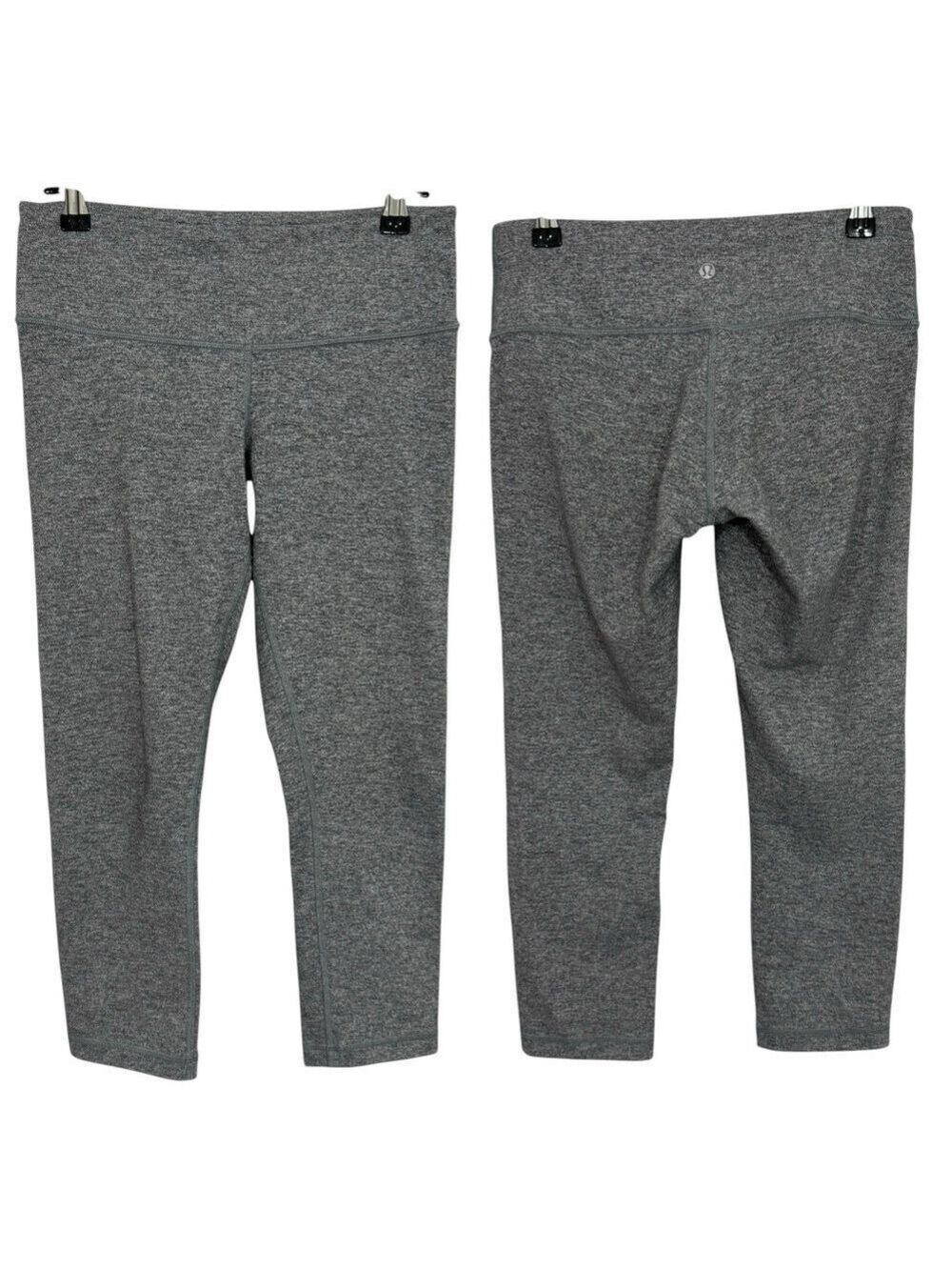Lululemon Wunder Under 23” Crop Leggings Sz 6 Light Grey Cropped Pants VGUC